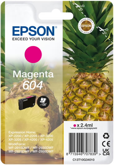 Cartuccia Originale EPSON 604M Magenta C13T10G34010 2,4 ml. 130 pagine