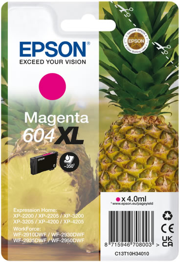 Cartuccia Originale EPSON 604M XL Magenta C13T10H34010 4,0 ml. 350 pagine