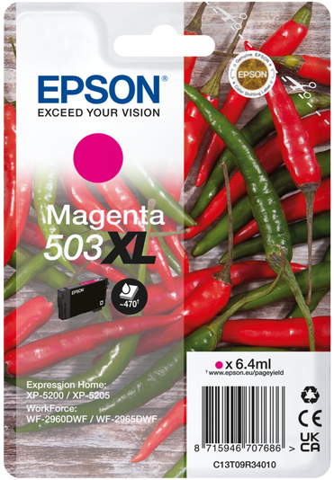 Cartuccia Originale EPSON 503MXL Magenta C13T09R34010 6,4 ml. 350 pagine